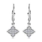 Moissanit Ohrringe, 925 Silber platiniert, ca. 0.45 ct