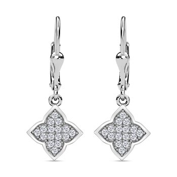 Moissanit Ohrringe, 925 Silber platiniert, ca. 0.45 ct