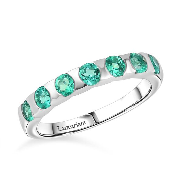 LUXURIANT AAA Labor kolumbianischer Smaragd Ring, 925 Silber rhodiniert - 0,83 ct. image number 4