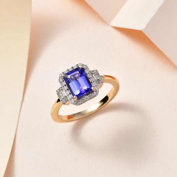 AA Tansanit and Diamant Ring in 585 Gelbgold - 2,07 ct. image number 2