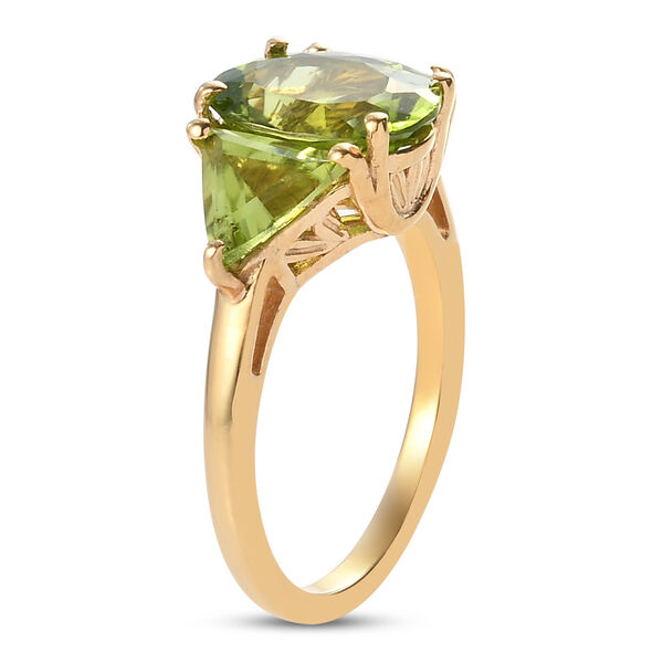 Nat&uuml;rlicher Peridot Ring 925 Silber vergoldet  ca. 3,81 ct image number 5