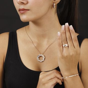 Wei&szlig;es Diamant-Schmuckset, Ros&eacute;goldton - 0,11 ct.