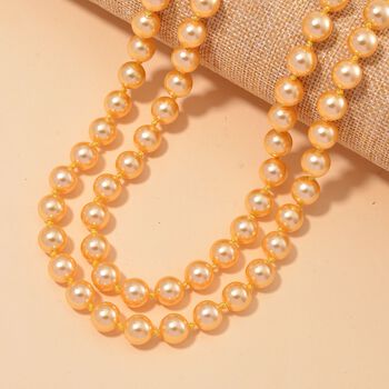 Goldene Muschelkernperlen Halskette, 100 cm