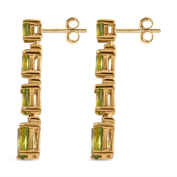 Nat&uuml;rliche Peridot-Ohrringe, 925 Silber platiniert ca. 3.46 ct image number 2