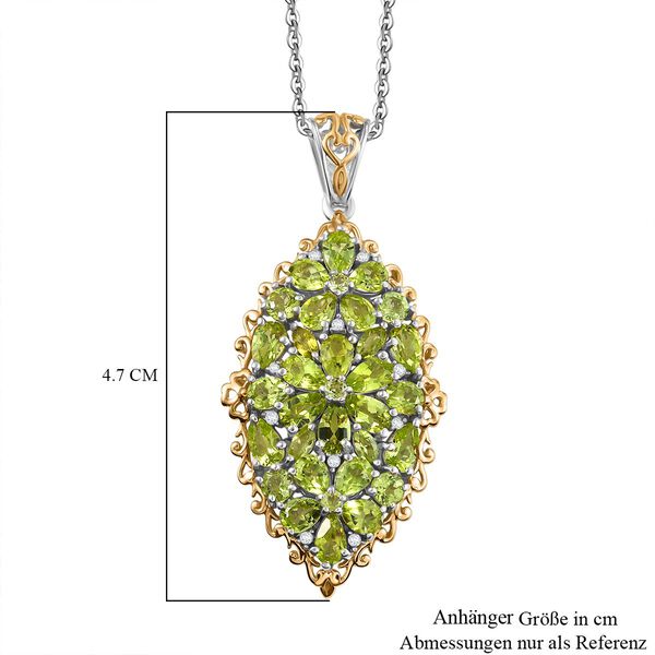 D&rsquo;Joy Peridot und Zirkon zweifarbiger Anh&auml;nger mit 50cm Kette - 5,83 ct. image number 6
