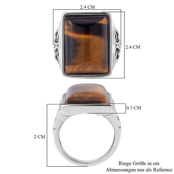 Gelbes Tigerauge Ring, 316L Edelstahl, (Gr&ouml;&szlig;e 16.00), ca. 5.00 ct image number 7