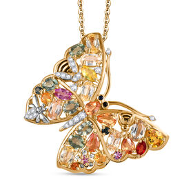 GP Trionfo Collection - Multi-Saphir und Zirkon-Anhänger mit 45cm Kette - 5,76 ct.