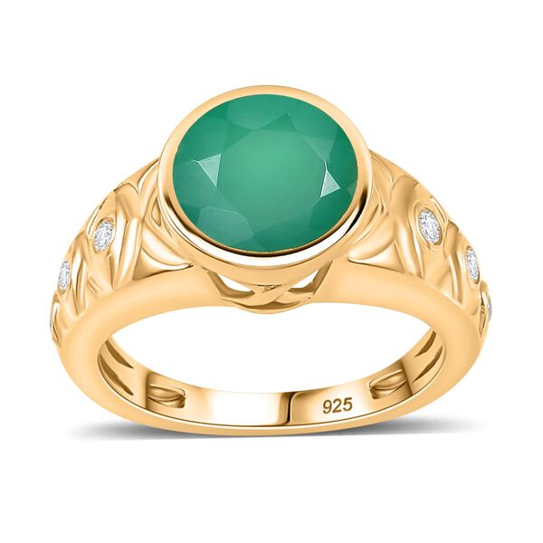 Verde Onyx und Zirkon Ring - 2,94 ct. image number 4