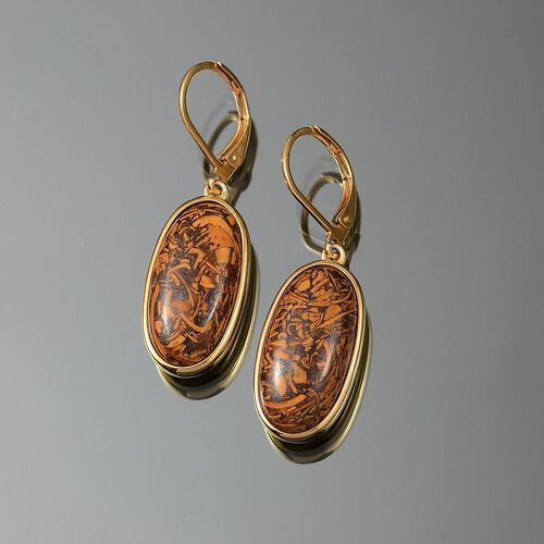 Skript Stein Ohrringe Messing ca. 17,94 ct. image number 1