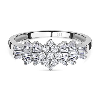 Moissanit Ballerina Ring, 925 Silber rhodiniert - 1,11 ct.