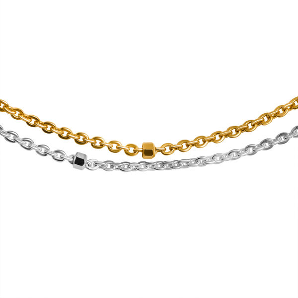 2er-Set Diamantschliff-Ketten mit W&uuml;rfeln, 45cm image number 5