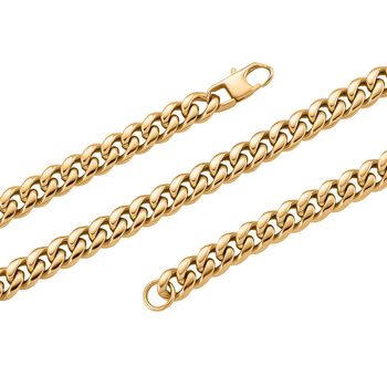 DESIGNER INSPIRIERT Panzer 316L Edelstahl Halskette ca. 45 cm ca. 55,70g, Goldfarben