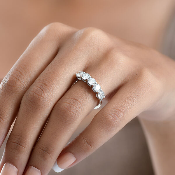 LUXURIANT SI-GH Labor Diamant Ring, 925 Silber rhodiniert - 2 ct. image number 3