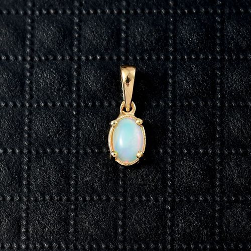 AA Natürlicher, äthiopischer Welo Opal Anhänger 925 Silber vergoldet ca. 0,30 ct. image number 1
