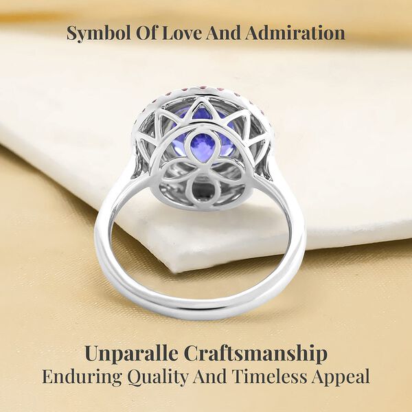 Chairman's Vault Kollektion- RHAPSODY AAAA Tansanit, Mahenge Spinell und VS EF Diamant Ring in 950 Platin- 3,19 ct. (Lieferzeit: 12-15 Tage) image number 3