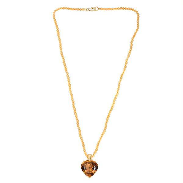 D'Joy AA Citrin Schmuckset ca. 50 cm 925 Silber 750 Gelbgold Vermeil ca. 55.00 ct image number 3