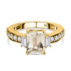 Triphan weißer Zirkon Ring, 925 Silber Gelbgold Vermeil (Größe 19.00) ca. 3.51 ct