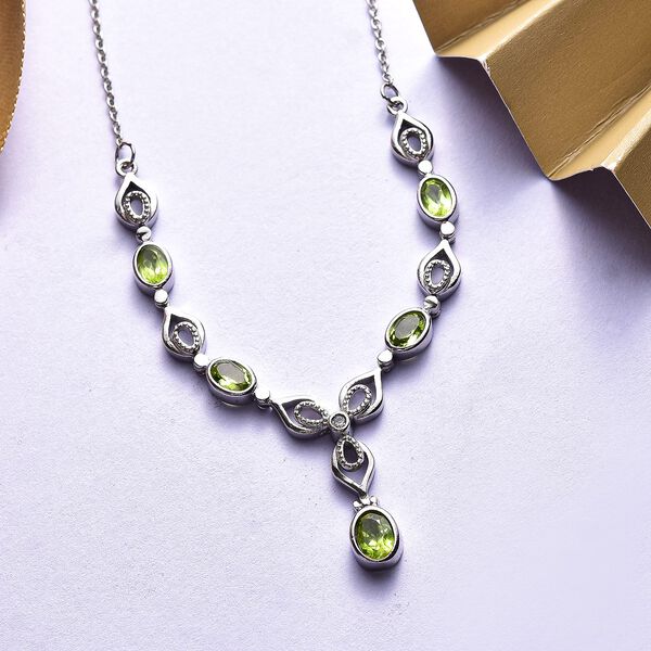 Peridot Collier, ca. 45 cm Edelstahl ca. 3.01 ct image number 3