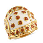 Koralle Ring 925 Silber vergoldet (Größe 17.00) ca. 1,47 ct image number 3