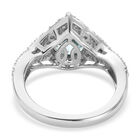 Kambodschanischer blauer und Weißer Zirkon Ring 925 Silber platiniert image number 4