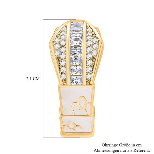 Weißer Zirkonia Ohrringe Nickelfreies Messing emailliert 0.50 ct image number 5