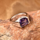 Uruguay Amethyst und Zirkon Solitär Ring 925 Silber Rhodium-Überzug image number 1
