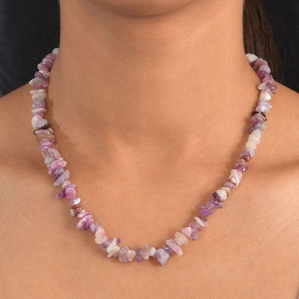 AA Lepidolith Kette 70 cm, ca. 270,00 ct. image number 3