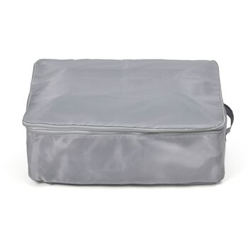 Oxford-erweiterbare Aufbewahrungstasche mit Rei&szlig;verschluss und strapazierf&auml;higem Stoff, 51x37x40cm, grau
