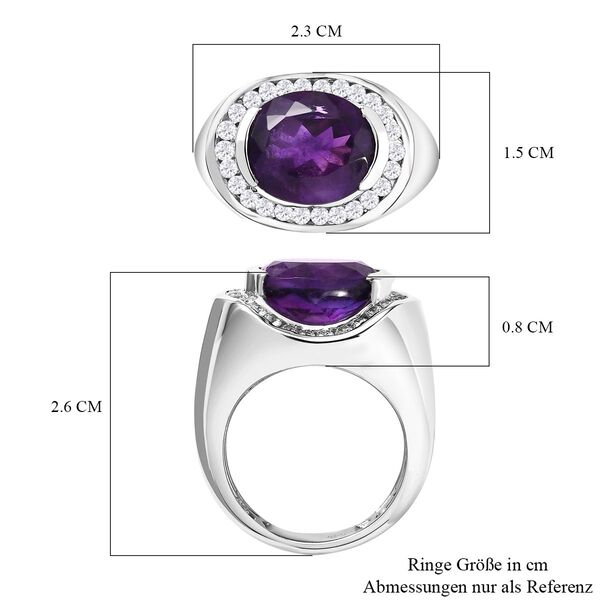 Afrikanischer Amethyst und Zirkon-Ring - 4,91 ct. image number 7