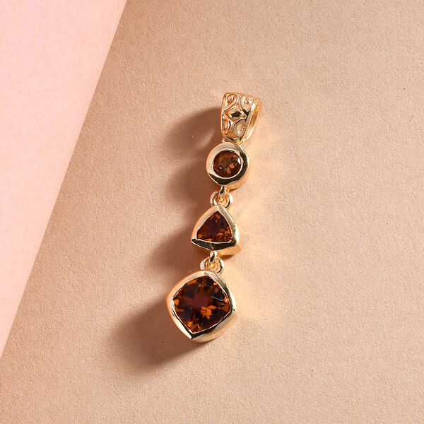 Madeira Citrin-Anh&auml;nger, 925 Silber vergoldet, ca. 1,46 ct image number 2