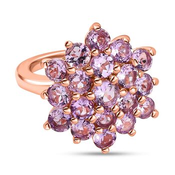 Rose De France Amethyst Ring, 925 Silber ros&eacute;vergoldet (Gr&ouml;&szlig;e 16.00) ca. 3.02 ct