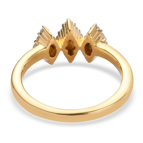 Diamant-Ring, 925 Silber Gelbgold Vermeil  ca. 0,33 ct image number 6