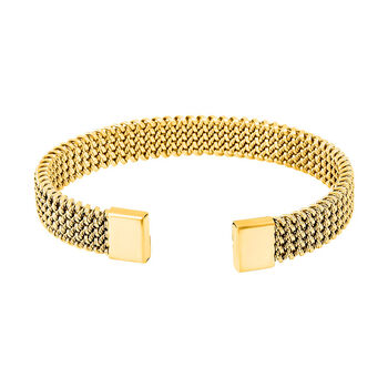 Geflochtenes Designer- Armreif ca. Flexibles cm ca. 20,50g, goldfarben