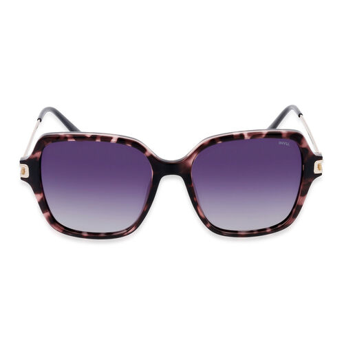 SOLE & LUCE - Transparente Poliriesende Sonnenbrille mit Farbverlauf in Braun-Lila image number 1
