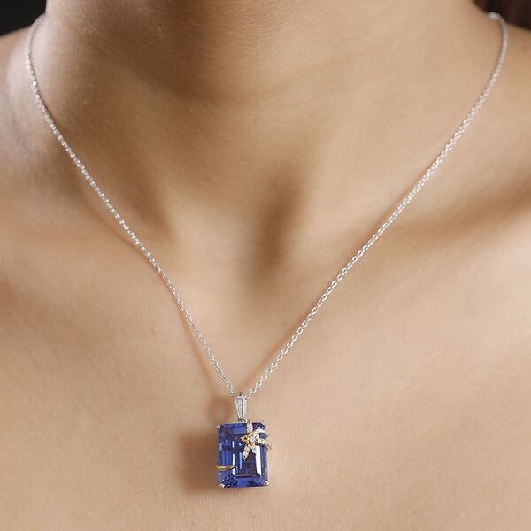 GP Trionfo Kollektion- Tansanit-Farbe Quarz, Citrin, Zirkon und Kanchanaburi blauer Saphir-Anh&auml;nger mit 50cm Kette - 12,35 ct. image number 3