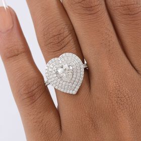 D'Joy Moissanit Ring 925 Silber rhodiniert (Größe 21.00) ca. 2,50 ct