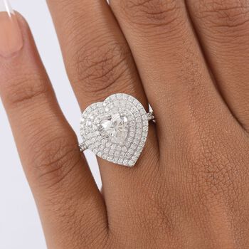 D'Joy Moissanit Ring 925 Silber rhodiniert (Gr&ouml;&szlig;e 21.00) ca. 2,50 ct