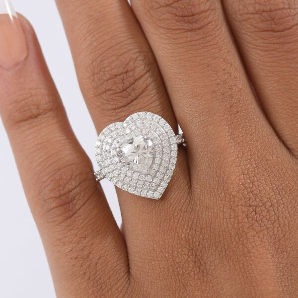 D'Joy Moissanit Ring 925 Silber rhodiniert (Gr&ouml;&szlig;e 21.00) ca. 2,50 ct image number 3