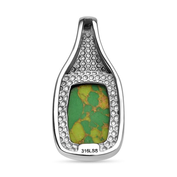 Grünes Türkis Anhänger, Edelstahl, ca. 12.87 ct image number 5