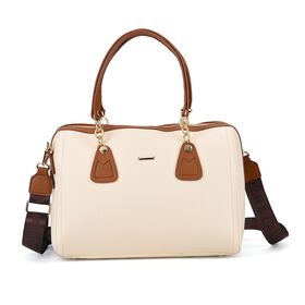 Satchel Crossbody Bag - Modische, Geräumige Umhängetasche, Vielseitig, 34x11x22 cm, weiß