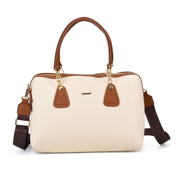 SATCHEL Moderne Handtasche mit Crossbody Gurt, 34x11x22 cm, weiß image number 0