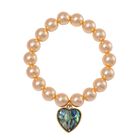 Goldene Muschelkernperle, Abalone Muschel flexbiles Armband, vergoldet