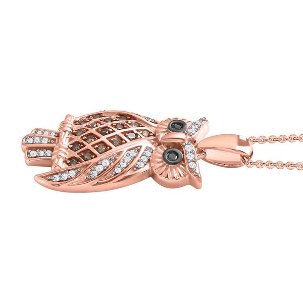 GP Italian Garden Kollektion- mehrfarbiger Diamant-Eulen-Anh&auml;nger mit 50cm Kette - 0,33 ct. image number 4