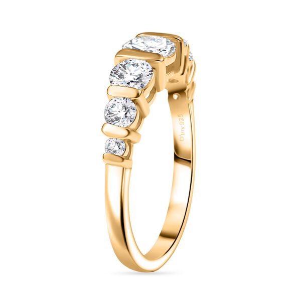 Moissanit Ring, 925 Silber 750 Gelbgold Vermeil - 1,12 ct. image number 5