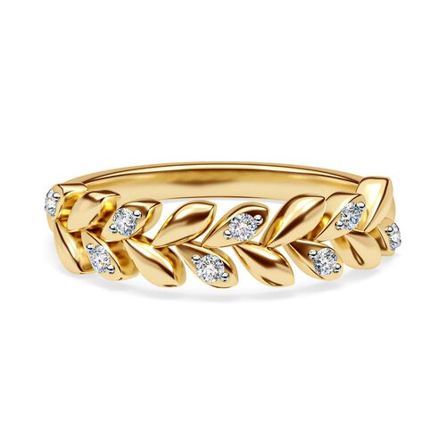 LUXURIANT DIAMOND - Lab Grown Diamant SI Ring 925 Silber 750 Gelbgold Vermeil (Größe 18.00) ca. 0.25 ct image number 0