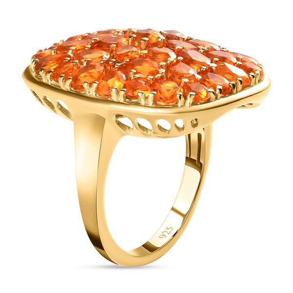 Salamanca Feueropal Ring, 925 Silber vergoldet (Gr&ouml;&szlig;e 17.00), ca. 3.65 ct image number 5