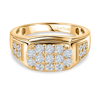 EverTrue Moissanit Herrenring, Messing mit Gelbgold E-Beschichtung - 0,79 ct.