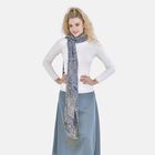 Damen Schal mit Fransen, Blau image number 3