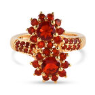 Mexikanischer Kirschfeuer-Opal Bypass Ring 925 Silber vergoldet (Größe 16.00) ca. 1,44 ct