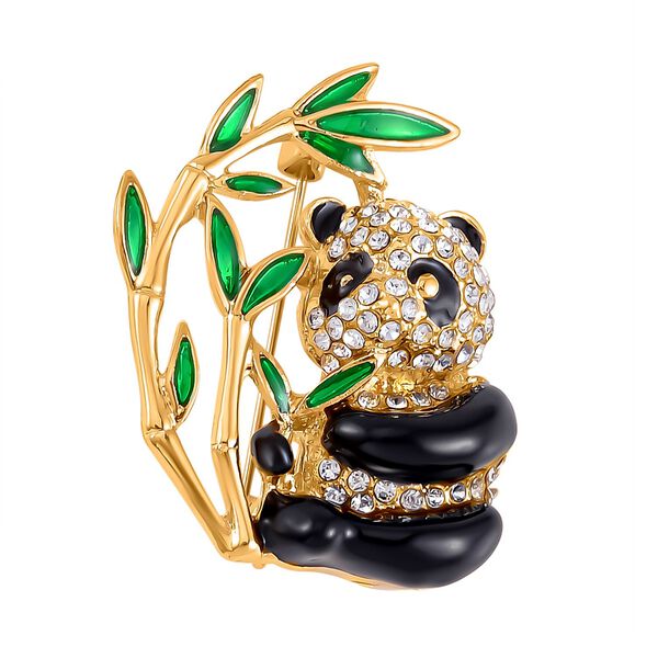 Wei&szlig;er Kristall Brosche  emailliert